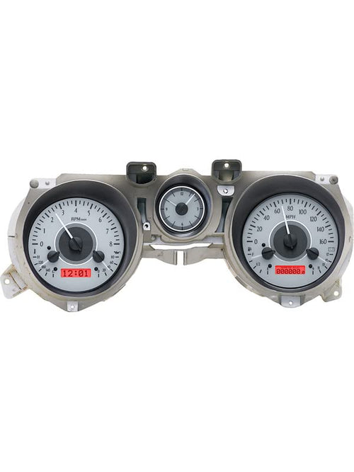 Dakota Digital VHX-71F-MUS-S-R 71-73 Ford Mustang Analog Dash Gauges Silver Alloy Red