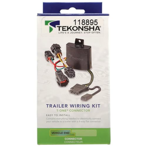 T-One Tekonsha 118895 T-Connector Custom Harness, 4-Way Flat, w/Circuit Protected ModuLite HD Module, Compatible with 2025 Volkswagen ID. Buzz