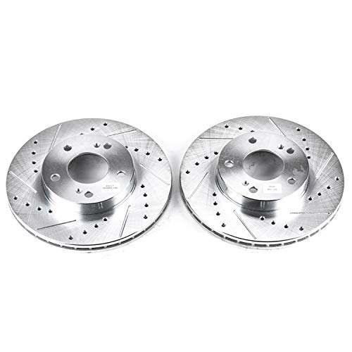 Power Stop Front JBR505XPR Drilled & Slotted Rotor Pair For INFINITI I30 1996-1999, Nissan Maxima 1989-1999 [Model Specific]
