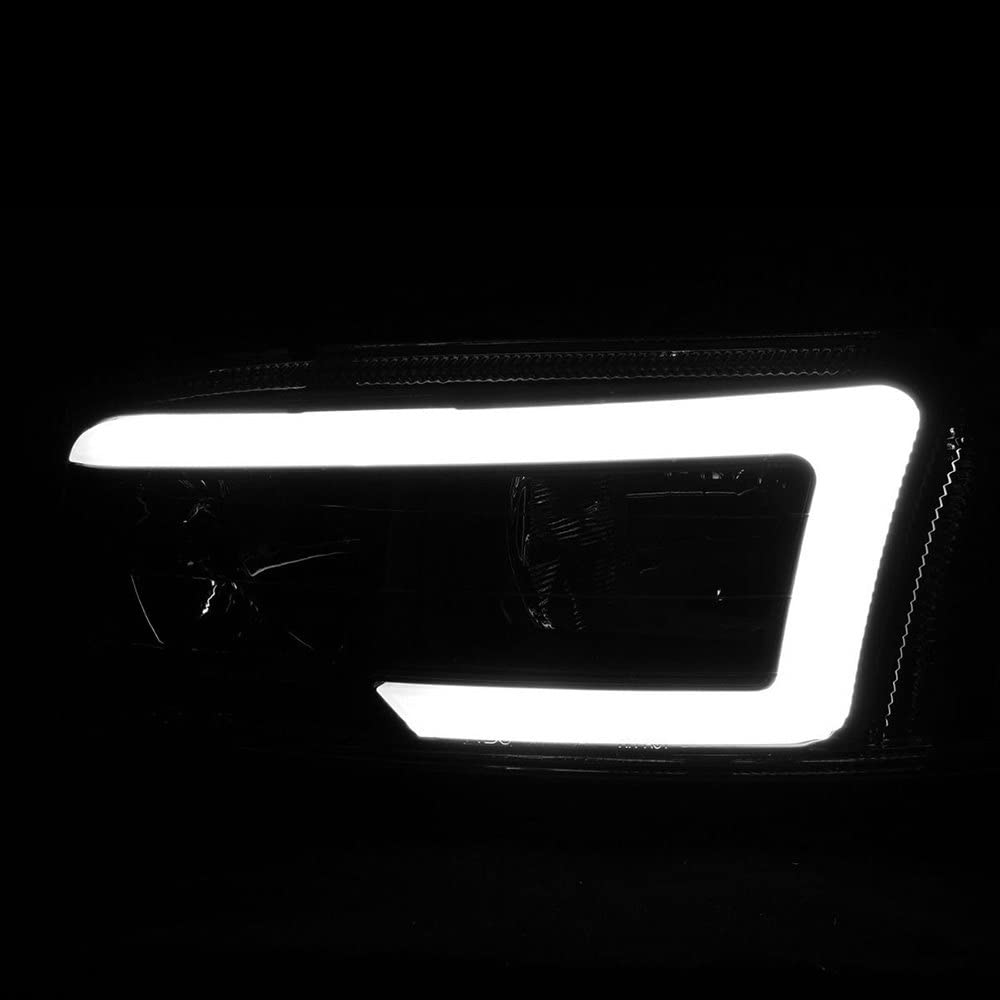 Anzo (111522) Black Amber Anzo 99-17 GMC Sierra/Denali Headlights (w/C Light Bars)