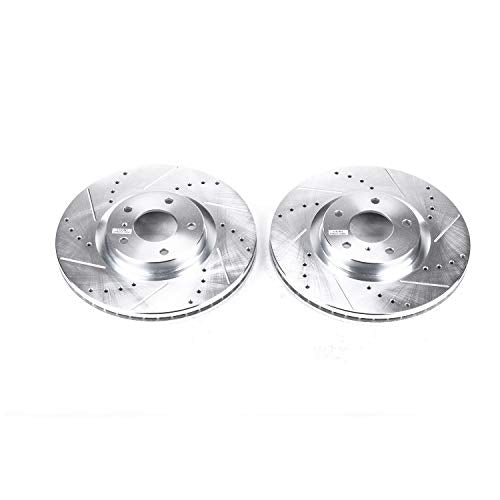 Power Stop Front Drilled & Slotted Rotor Pair JBR1112XPR For EX35 E G25 G35 G37 M35 M35h M37 M45 M56 INFINITI Q70 Q70L QX50 QX70 350Z 370Z Maxima Maxima Murano Murano [Model Specific]
