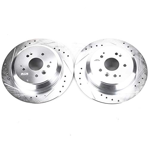 Power Stop Rear JBR1587XPR Evolution Performance Drilled | Slotted & Plated Brake Rotor Pair For Acura MDX 2014-2016/Acura MDX 2014-2016 [Vehicle Specific]