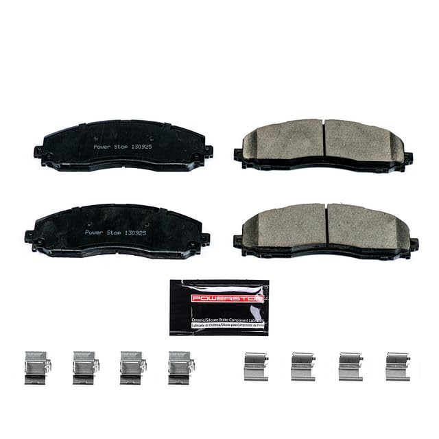 Power Stop Z23-1691 Z23 Evolution Sport Carbon Fiber Infused Ceramic Brake Pads with Hardware Rear For 2013 2014 2015 2016 2017 2018 2019 2020 2021 2022 Ford F-250 F-350 | 2013-2016 F-450 SD 8 Lug