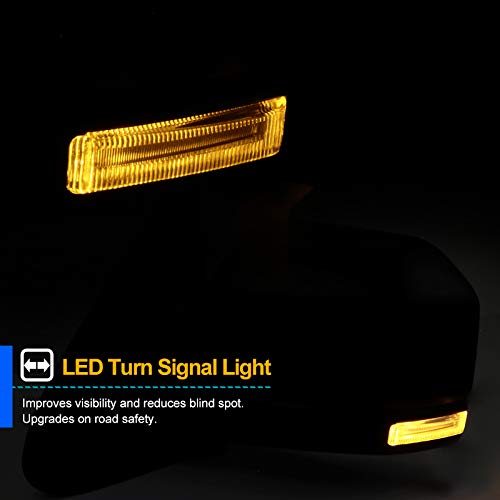 Power Heated LED Signal Side Mirrors Spec-D Tuning Compatible with 2003-2006 Ford Expedition, Left + Right Pair