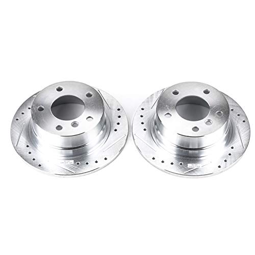 Power Stop Rear EBR474XPR Drilled & Slotted Rotor Pair For BMW 318ti 1995-1999 [Model Specific]