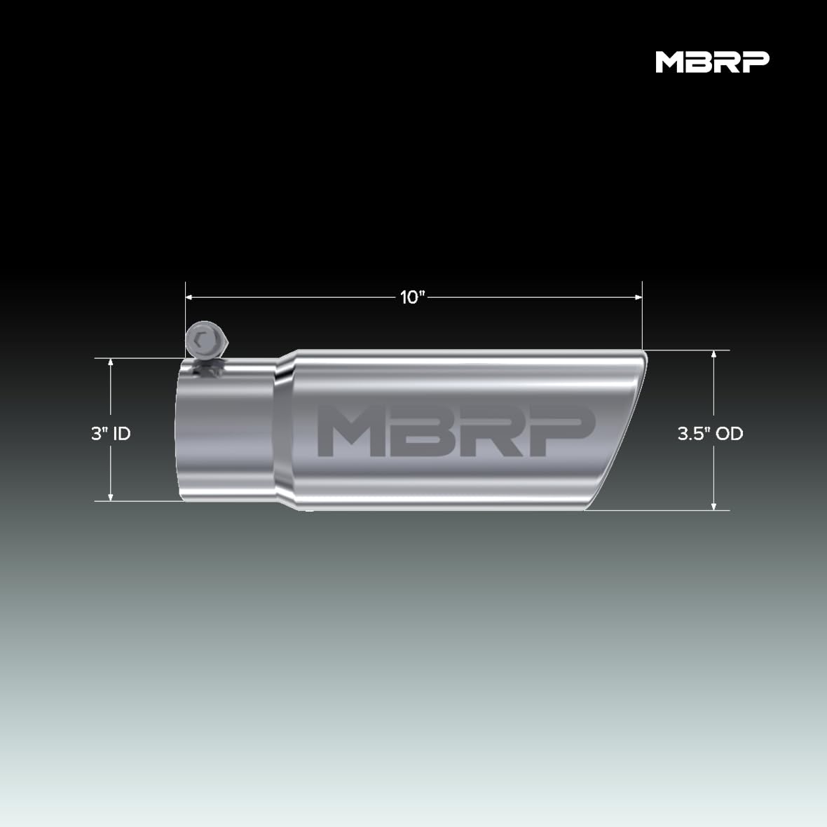 MBRP 4in O.D. Universal Tip Angled Rolled End 3 inlet 10 length