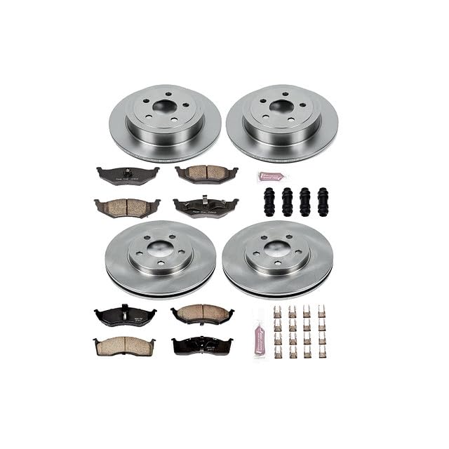 Power Stop Autospecialty KOE2734 Front and Rear Replacement Brake Kit-OE Brake Rotors & Ceramic Brake Pads For Dodge Neon 2000-2005, Plymouth Neon 2000-2001 [Model Specific]