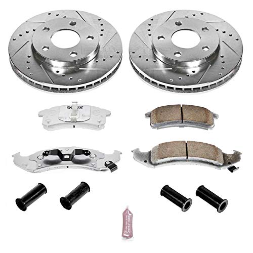 Power Stop K1534-26 Z26 Carbon Fiber Brake Pads with Drilled & Slotted Brake Rotors Kit Front