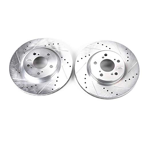 Power Stop Front JBR1141XPR Drilled & Slotted Rotor Pair For Acura RL 2005-2012 [Model Specific] Evolution