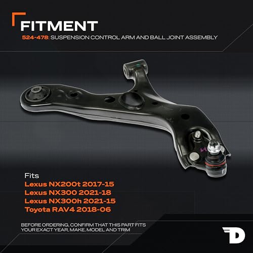 Dorman 524-478 Lower Suspension Control Arm and Ball Joint Assembly Front Passenger Side Compatible with Select Lexus/Toyota Models