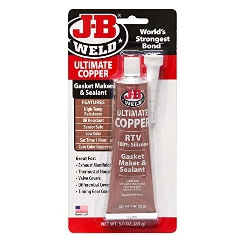 J-B Weld Ultimate Copper 32325 High Temperature RTV Silicone Gasket Maker and Sealant - 3 oz. - Copper