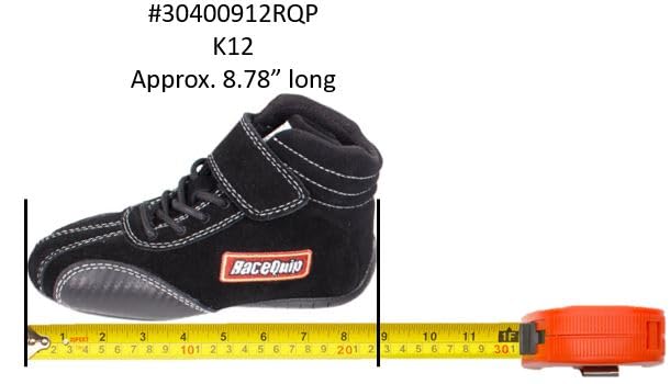 Euro RaceQuip 30400912RQP Carbon L Driving Shoes SFI 3.3/5 Toddler 12 Black