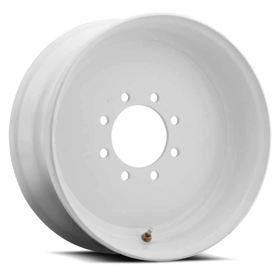 17.5X6.75 ALLIED WHEEL COMPONENTS - 8X6.5 Single 4.77 HUB -.50" White