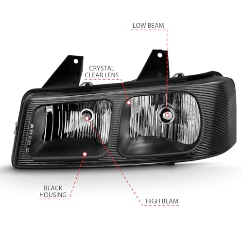 CHEVY EXPRESS/GMC SAVANA 2003-2017 ANZO USA 111474 CRYSTAL HEADLIGHTS BLACK