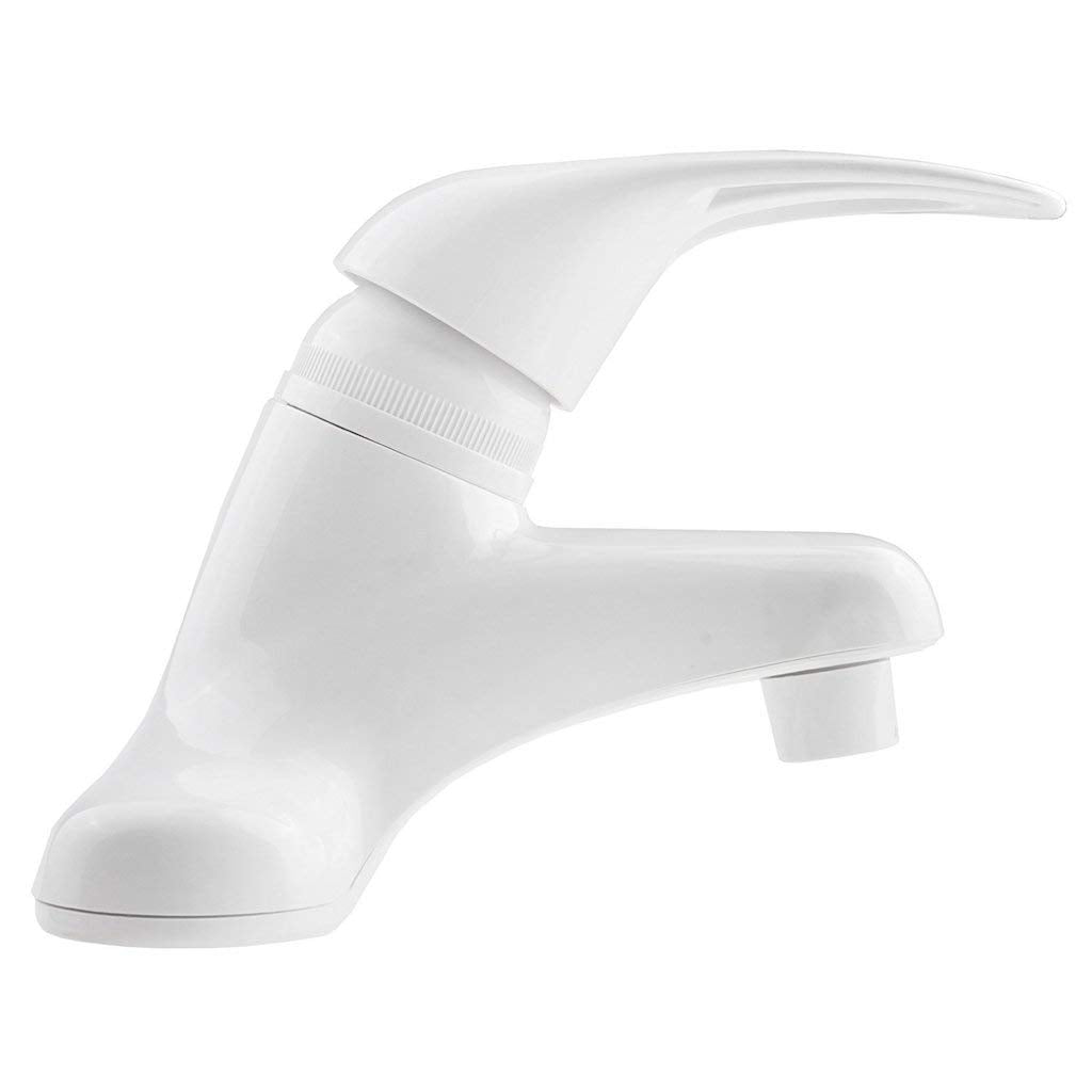 Dura Faucet RV DF-PL100-WT Single Lever Bathroom Faucet (White ABS Plastic)