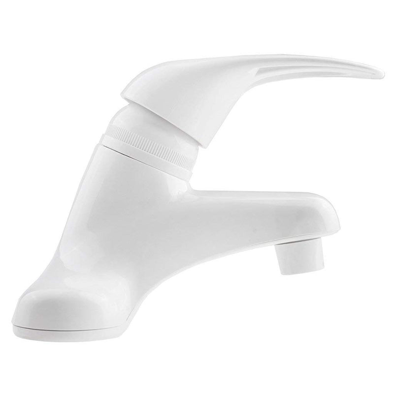 Dura Faucet RV DF-PL100-WT Single Lever Bathroom Faucet (White ABS Plastic)