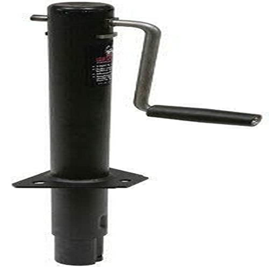 Husky Towing Manual Trailer Tongue Jack 1000 lb Capacity Round A-Frame 14-13/16 Inch Travel Side Wind Black Steel Bolt-On or Weld-On Mount