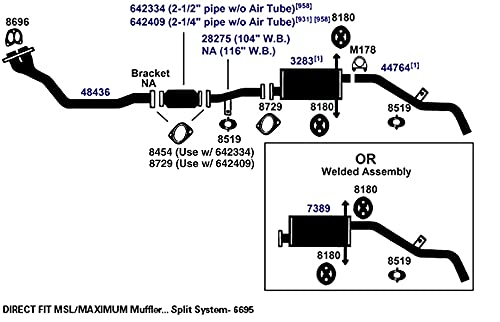 Exhaust Tail Pipe AP Exhaust Products 44764