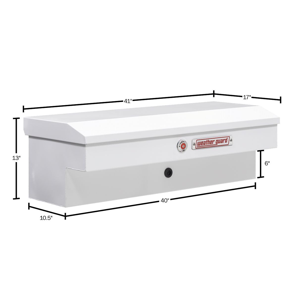 Weather Guard 41in Model 185-3-04 Lo-Side Truck Box, Steel, White, 3.0 cu ft capacity
