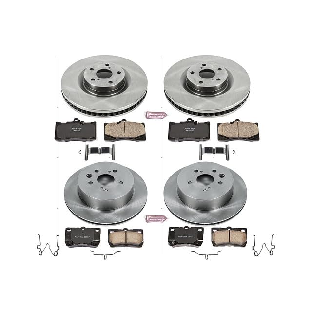POWERSTOP Autospecialty KOE5869 Front and Rear Replacement Brake Kit-OE Brake Rotors & Ceramic Brake Pads For Lexus GS350, Lexus GS450h, Lexus GS460, Lexus IS350 [Model Specific]