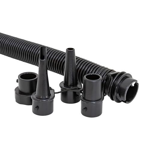AIRHEAD Hand Pump Double Action – Manual Air Pump for Inflatables, Towables & Floats – Inflates on Up & Down Stroke – Up to 14 PSI – 5ft Locking Hose + 4 Valve Fittings