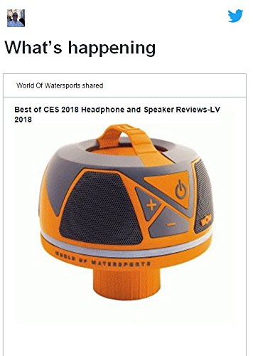 Wow World of Watersports 17-9000 Wow Sound, Bluetooth Floating Speaker, Waterproof, 50 Hour Battery, 360 Degree Sound, LED Light, Fits in A Cup Holder (Orange), 9 x 8.5"