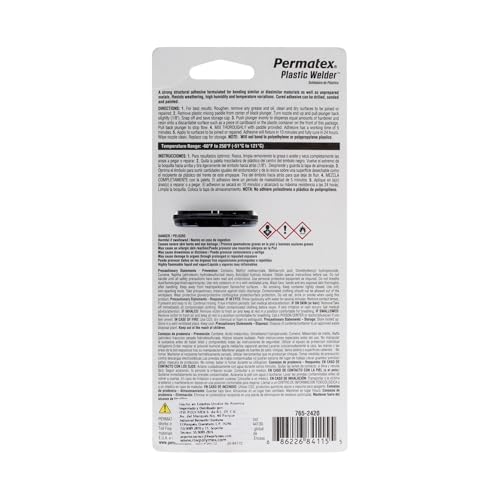 5-minute Permatex Plastic Weld Adhesive, 0.84 oz., Black