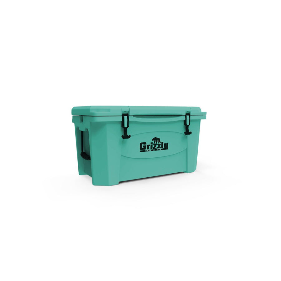 45 Cooler Grizzly | 45 qt Ice Chest Durable Rotomolded Insulated | Made in The USA | Warranty for Life | for Beach Boat Camping Fishing Hunting | G45 | Seafoam