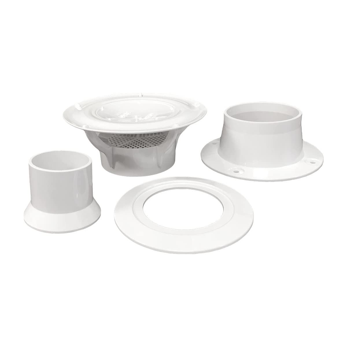 360 Siphon Lippert RV Roof Vent Cap for Odor Prevention with Universal Fit, Built-In Bug Screen, White Polycarbonate - 389381