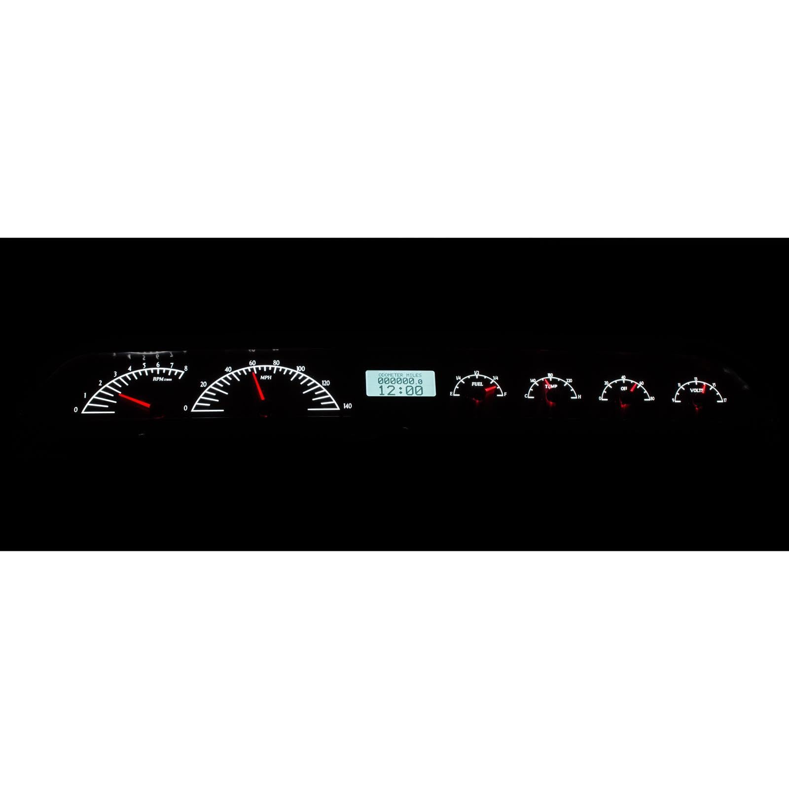 Dakota Digital 63 64 Impala Chevy Analog Dash Gauges System Black Alloy White VHX-63C-IMP-K-W