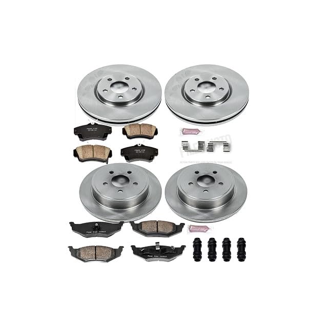 Power Stop Autospecialty KOE1708 Front and Rear Replacement Brake Kit-OE Brake Rotors & Ceramic Brake Pads