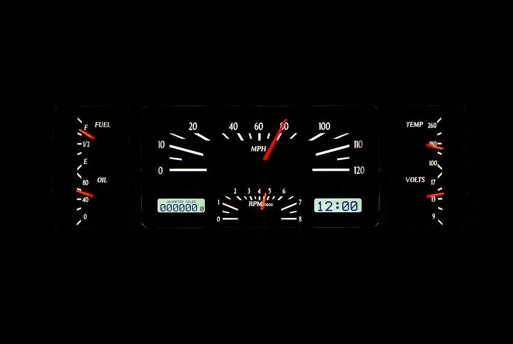 Dakota Digital VHX Analog Gauge Instrument System Compatible with 1940-46 Chevy Pickup Truck Silver Alloy White Backlighting