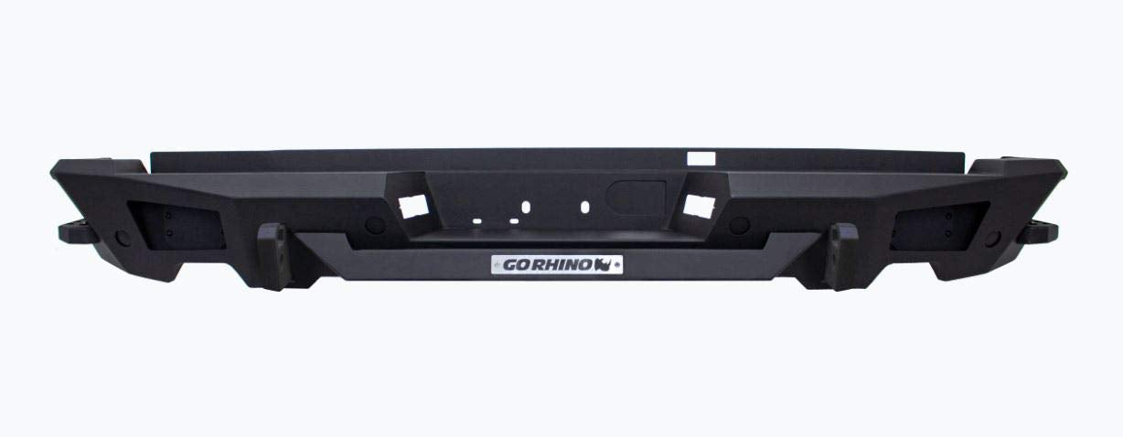Rear Bumper Go Rhino BR20.5 | Mild Steel, Textured Black | 28130T | Fits 2019-2024 Ram 1500 (Compatible with Rear Back up sensors)