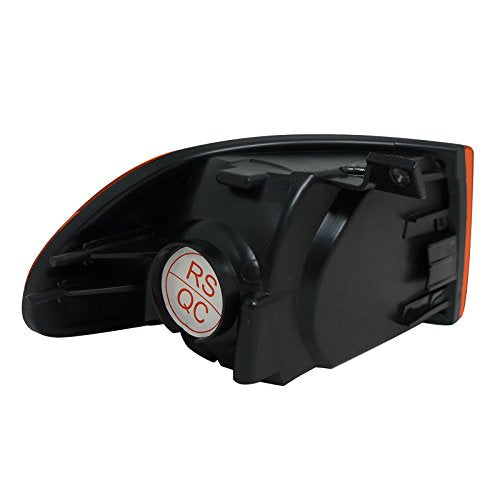 Black Headlights + Amber Corner Lights SPEC-D TUNING Compatible with 1992-1995 Honda Civic EG 4Dr Sedan L+R Pair Head Light Lamp Assembly