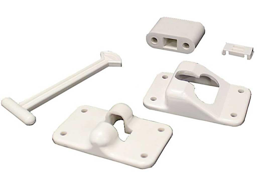 4" Polar White Composite T-Style Door Holder Lippert Components W/ 1¼" Bumper
