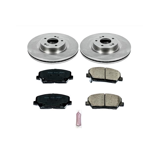 POWERSTOP Autospecialty KOE6169 Front Replacement Brake Kit-OE Brake Rotors & Ceramic Brake Pads For Hyundai Genesis Coupe 2010-2016 [Model Specific]