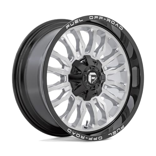 D798 ARC FUEL OFF-ROAD 22X10, 8X170, 4.79, 18mm SILVER BRUSHED FACE WITH MILLED BLACK LIP - D79822001747