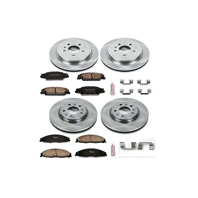 POWERSTOP Autospecialty KOE1424 Front and Rear Replacement Brake Kit-OE Brake Rotors & Ceramic Brake Pads For Cadillac STS 2005-2008 [Model Specific]