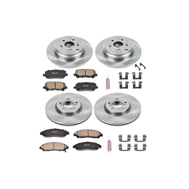 POWERSTOP Autospecialty KOE5369 Front and Rear Replacement Brake Kit-OE Brake Rotors & Ceramic Brake Pads