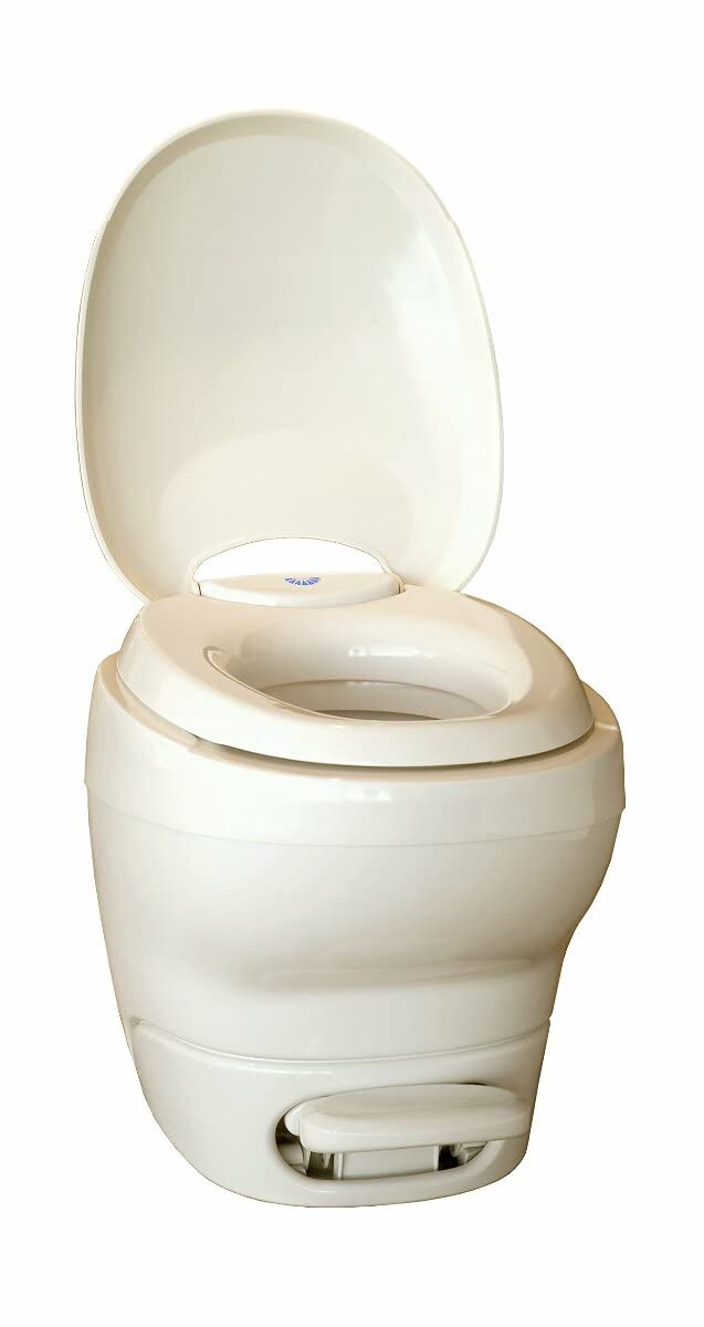 Thetford Aqua-Magic RV Toilet Pedal Flush with Water Saver / Low Profile / Parchment - Thetford 31121