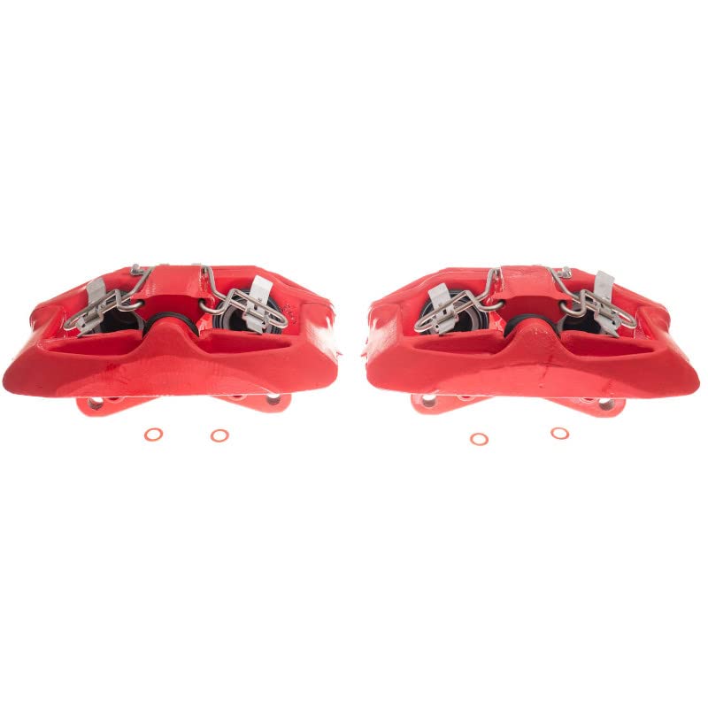 Power Stop Pair of High-Temp Red Powder Coated Front Calipers For Audi A6, Audi A6 Quattro, Audi, Audi A8 Quattro, Audi Allroad Quattro, Audi S4, Audi, VW Passat [Model Specific]