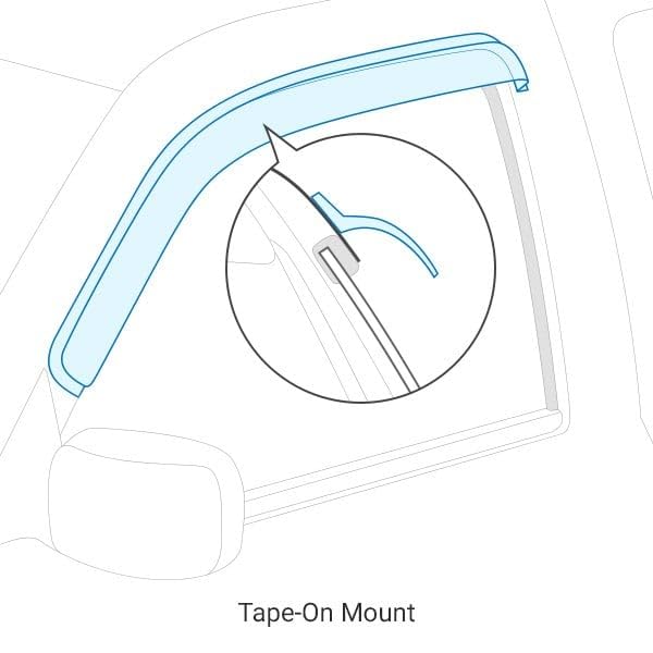 TrailFX Window Vents Rainguard Fits Ram 1500 Quad Cab 2019-2024 Smoke Acrylic Low Profile Tape-On Side Four Piece Window Deflectors TrailFX 4809H