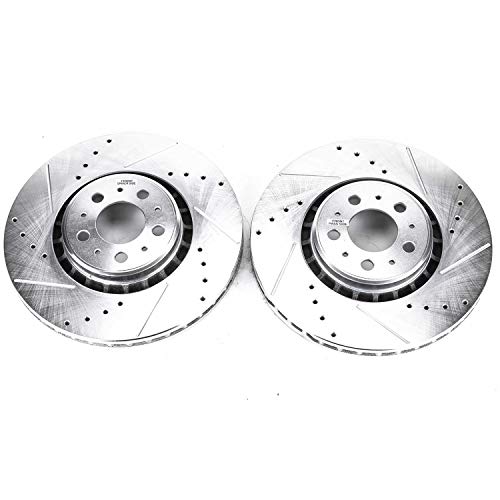 Power Stop Front EBR894XPR Drilled & Slotted Rotor Pair For Volvo XC90 2003-2014 [Model Specific] Evolution