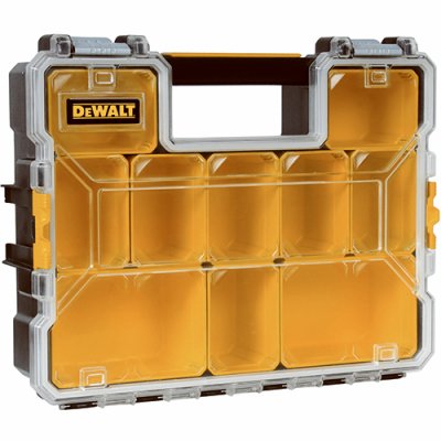 DeWalt Storage Organizer 17.5 in. L x 14 in. W x 4.5 in. H Plastic 10 section Yellow