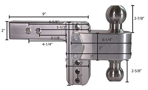 Drop Hitch Receiver Weigh Safe LTB4-2 -KA-CER-BLA: 2 Inches Adjustable