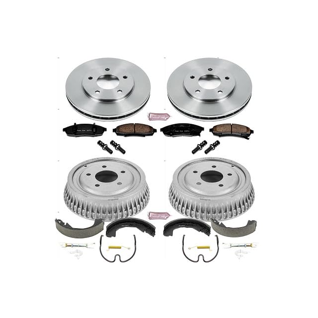 Power Stop KOE15124DK Front and Rear Replacement Brake Kit-OE Brake Drums & Ceramic Brake Pads For Chevrolet Lumina 1995 [Model Specific]