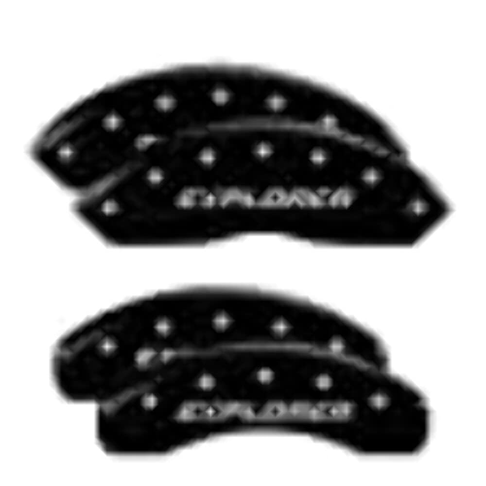 MGP 10252SEXPBK Caliper Covers Explorer (Pre-2011) Black Powder Coat Finish, Silver Characters, Set of 4