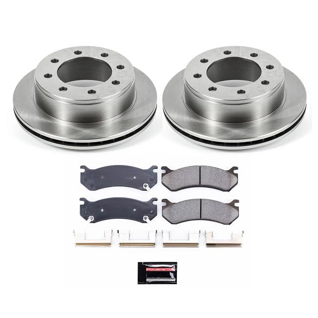 POWERSTOP Autospecialty KOE2041 Rear Replacement Brake Kit-OE Brake Rotors & Ceramic Brake Pads For Chevy Silverado 2500 | GMC Sierra 2500 Sierra 3500 Yukon XL 2500 8 Lug