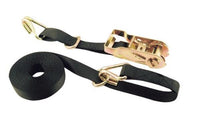 1" x 15' Erickson Ratcheting Tie-Down Strap with Double J-Hooks and Floating D Ring, 3000 lb Load Capacity