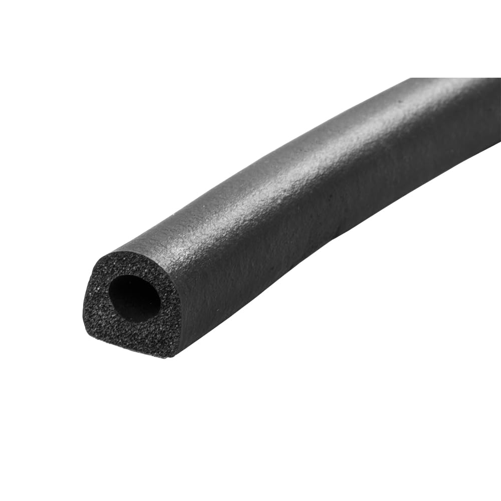 D-Shaped JR Products EPDM Sponge Rubber Seal, 25'